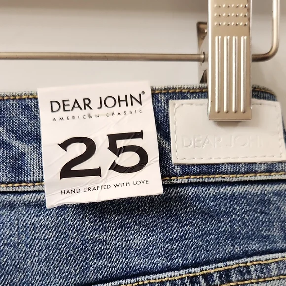 NWT Dear John Blue Distressed Flare Jeans - 25 - Picture 5 of 8